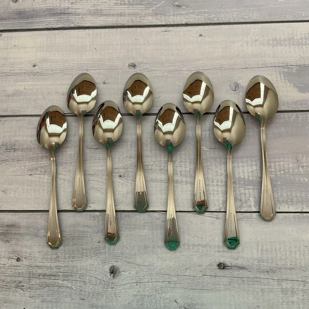 Wallace ARLINGTON Oval Place Spoons Set Of 8 Stainless Steel Flatware #2